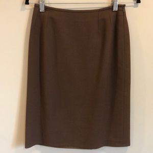 YSL Encore Brown Wool Pencil Skirt Sz 38 (US 6)